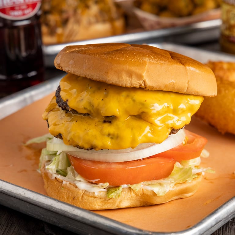 Indulge in Our Double Cheeseburger